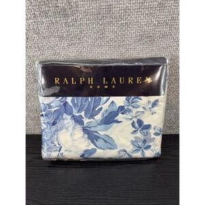 Vintage Ralph Lauren Home Elsa Blue King Deep‎ Fitted Sheet Cotton Sateen Italy